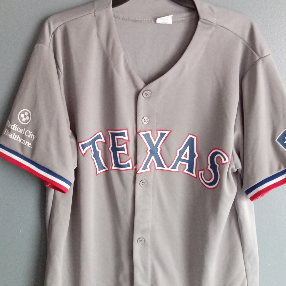 Texas Rangers Baseball Jersey "PEDERSON" Number 4 "TEXAS" Gray Red‎ Blue Size M